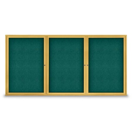 United Visual Products Sliding Door Indoor Enclosed Corkboard, 9 UV9029ACS-WHITE-FORBO